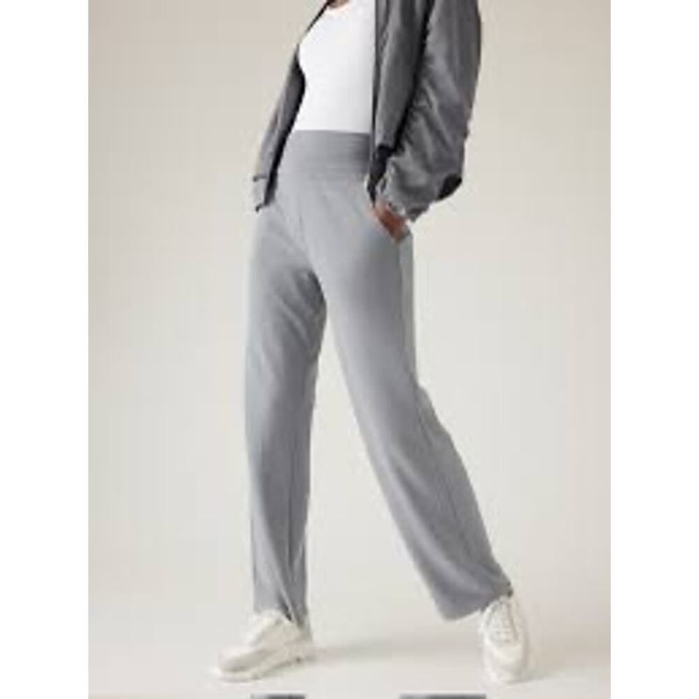 Athleta Casual Relaxed Stretch Pull On Blue Seasoft Straight Leg Pant Size XL